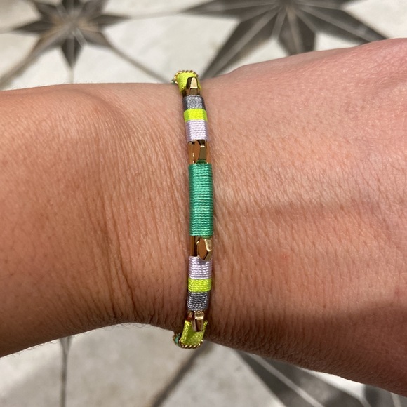 Stella & Dot Green and Teal Colorblock Cuff Bracelet - Picture 3 of 8